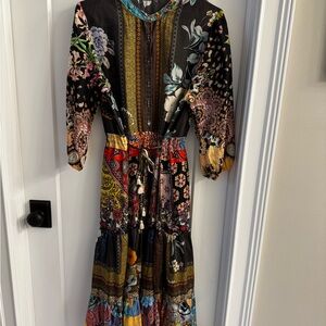 Johnny Was,Floral Patchwork Maxi Dress, Size Medium